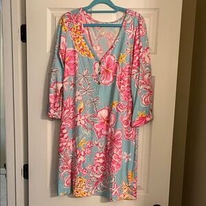 Lilly Pulitzer Floral Dress in Pink and Blue